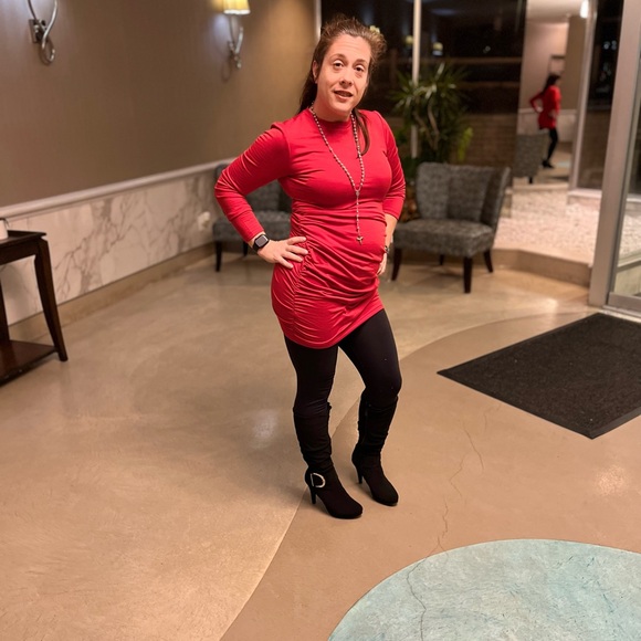 Cute black  Knee High Boots for Women Sexy Pointed Toe lss Boots size 8 - Picture 2 of 2